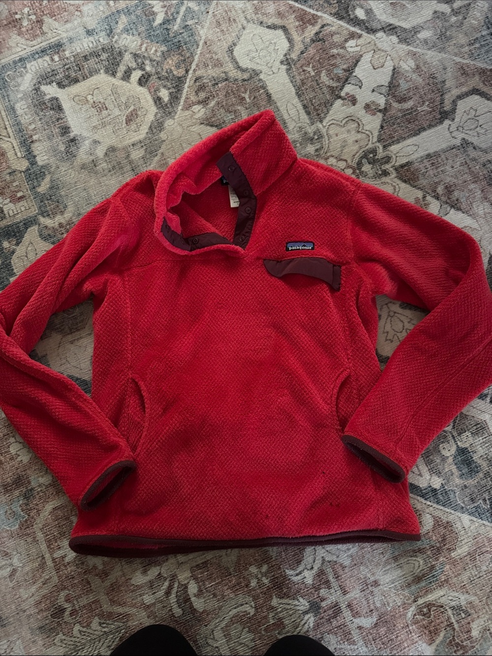 Patagonia Red Snap-Style Fleece Pullover
